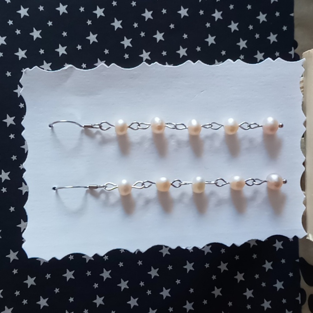 Semi Peach Pearl Earrings